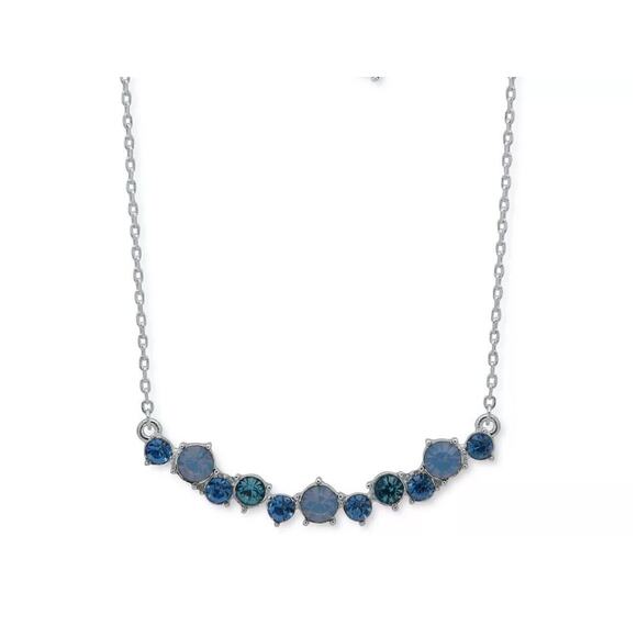 Anne Klein Silver Tone Crystal Necklace Earrings (2pc Set) Trendy Fashion Style - Picture 7 of 7